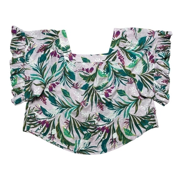 Terra & Sky lavender Floral Square Neckline Peasant Top 3X - Picture 10 of 10